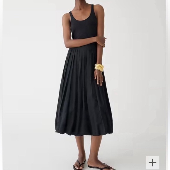 J CREW WOMENS BLACK TANK MIDI DRESS BUBBLE HEM SMALL NEW WITH TAGS BY828 - Picture 1 of 11